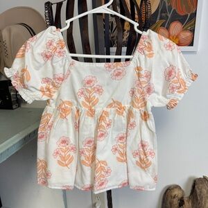 Joie | floral button back top | 7/8